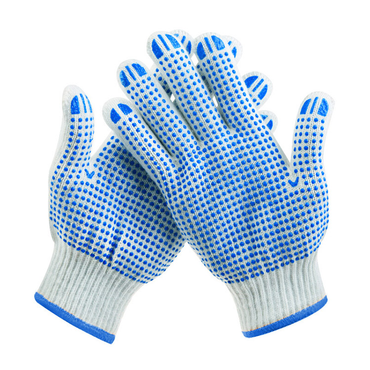 25,4 cm gestrickte und gepunktete PVC-Handschuhe 